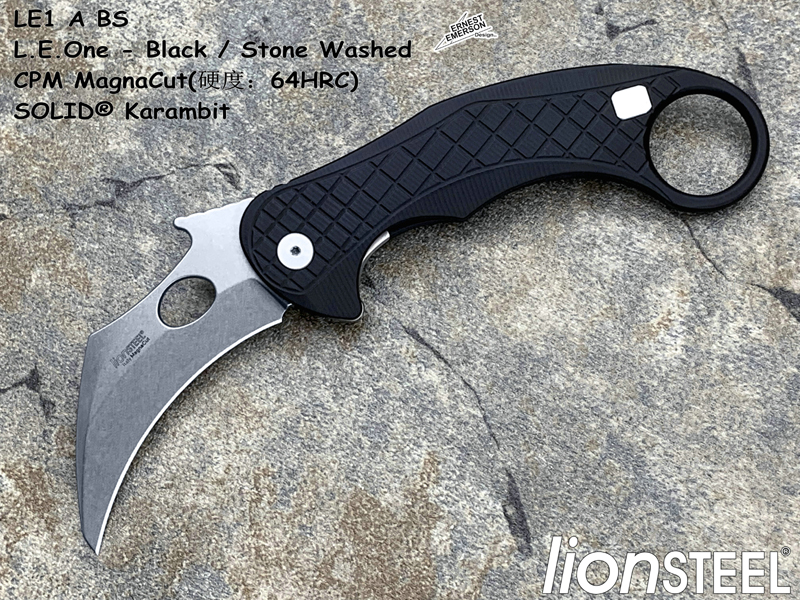 lionSTEELʨ LE1 A BS Emerson CPM MagnaCutвģӲ64HRCϽ SOLID® Karambit۵צֻ